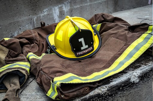 Firefighter jacket and helmet